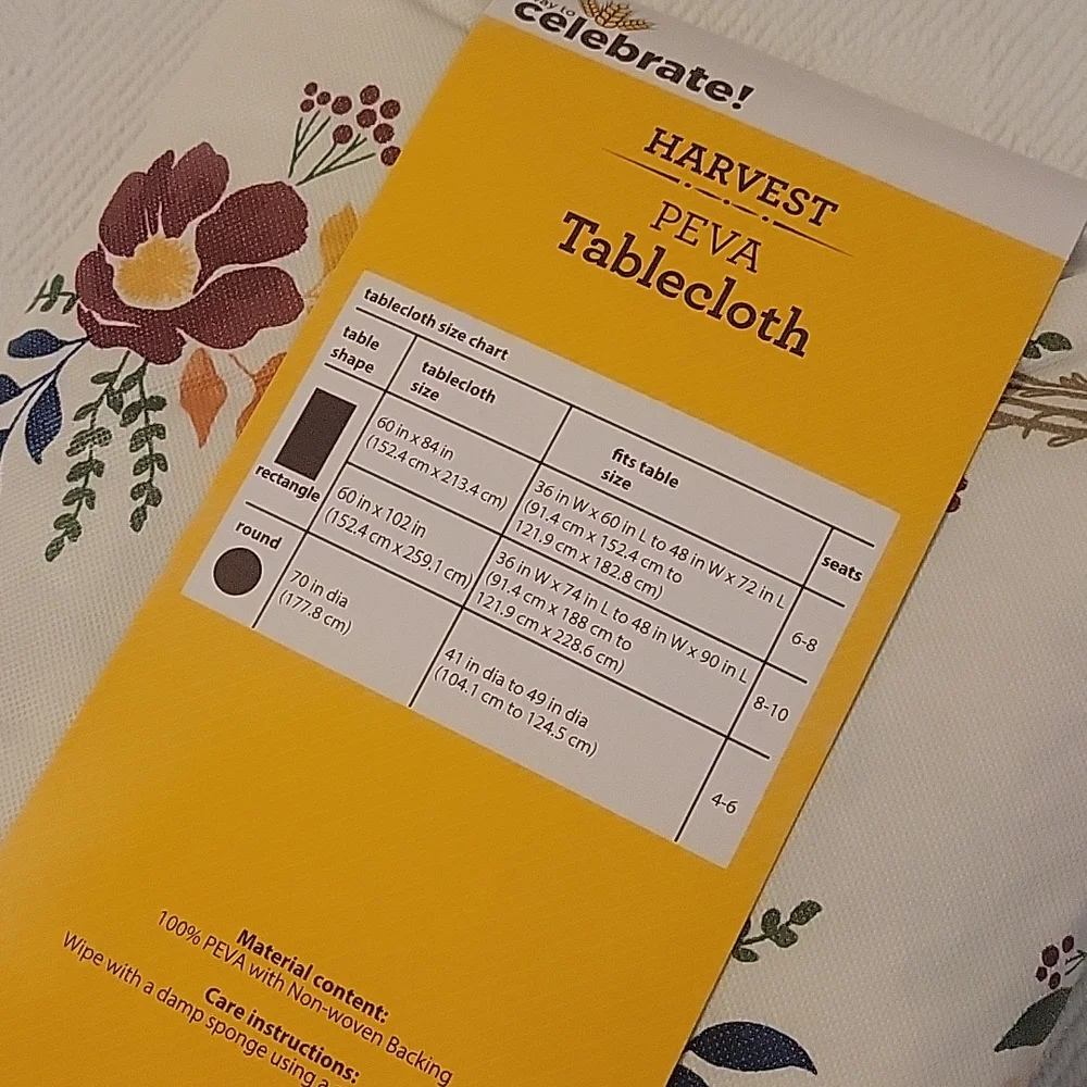 NEW Way To Celebrate Harvest Wreaths & Florals Tablecloth